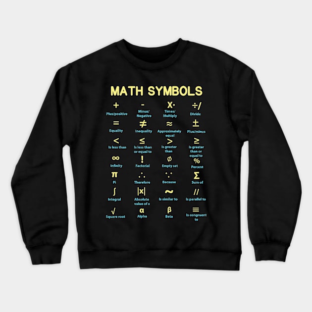 Math Symbols Crewneck Sweatshirt by CrissWild